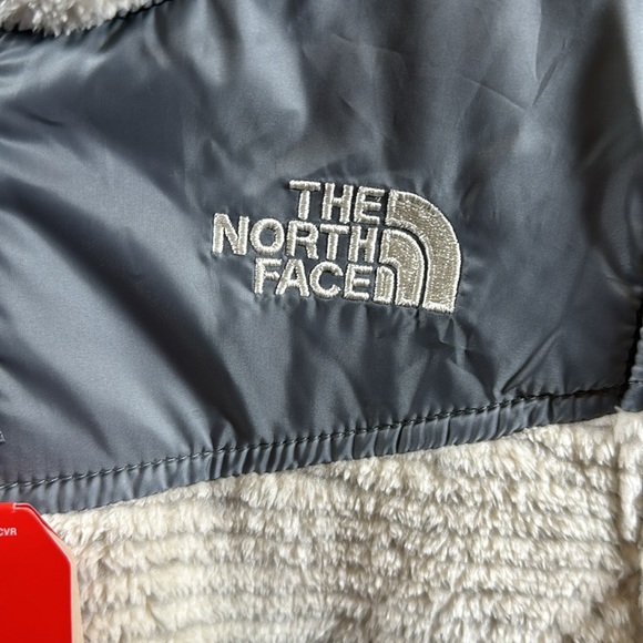 The North Face Girls OSO Striped Vintage White Hooded Fleece Jacket Medium 10-12 - Picture 7 of 12